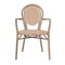 Merrick Lane Celia Stacking Thonet Bistro Style Chair with Arms, PE Rattan Seat, and Metal Frame for Indoor/Outdoor Use